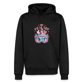 Femboy Pride Design –Gender Ladyboy Genderfluid - Männer Premium Bio Hoodie - Schwarz - Vorne - Nico (187cm)