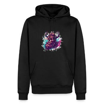 Wikinger Totenkopf Odin - Männer Premium Bio Hoodie - Schwarz - Vorne - Nico (187cm)