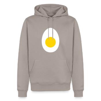 Eier Kostüm Karneval Spiegelei Outfit Gekochtes Ei - Männer Premium Bio Hoodie - Taupe - Vorne - Nico (187cm)