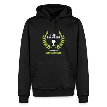 Kommunion Erhalten Glückwunsch Erstkommunion - Männer Premium Bio Hoodie - Schwarz - Vorne - Nico (187cm)