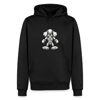 Caniche Chien Muscles Musculation - Sweat à capuche Premium bio Homme - noir - Devant - Nico (187cm)