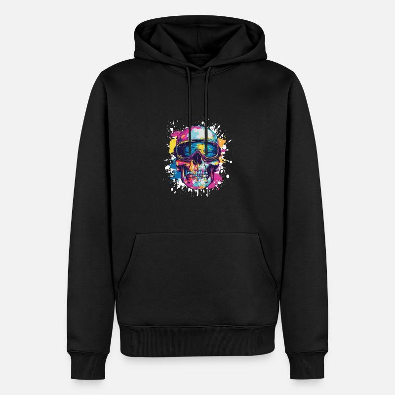 Ski Ski Masques Skull - Sweat à capuche Premium bio Homme - noir