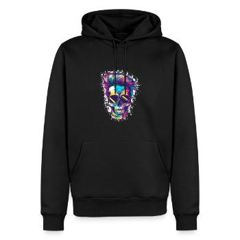 Punker Totenkopf Party - Männer Premium Bio Hoodie - Schwarz - Vorne - Nico (187cm)