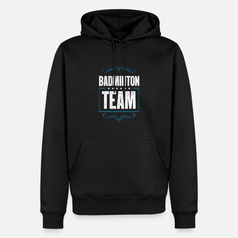Équipe de badminton - Sweat à capuche Premium bio Homme - noir