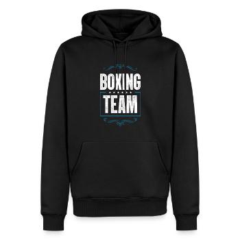 Équipe de boxe - Sweat à capuche Premium bio Homme - noir - Devant - Nico (187cm)
