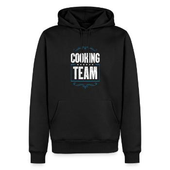 Cooking Crew - Männer Premium Bio Hoodie - Schwarz - Vorne - Nico (187cm)