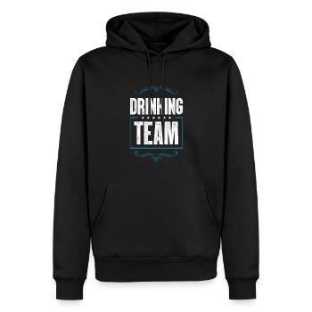 Drinking Crew - Männer Premium Bio Hoodie - Schwarz - Vorne - Nico (187cm)