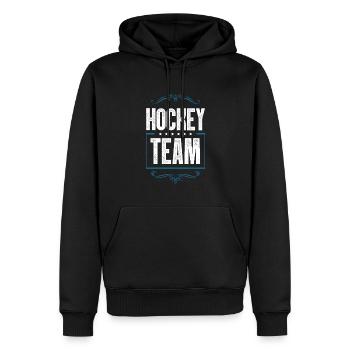 Hockey Team - Männer Premium Bio Hoodie - Schwarz - Vorne - Nico (187cm)