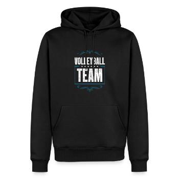 Équipe de volley-ball - Sweat à capuche Premium bio Homme - noir - Devant - Nico (187cm)