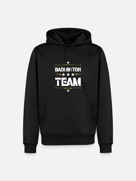 Badminton Team - Männer Premium Bio Hoodie - Schwarz