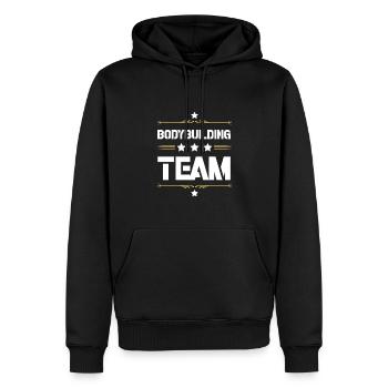 Équipe de musculation - Sweat à capuche Premium bio Homme - noir - Devant - Nico (187cm)