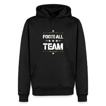 Équipe de football - Sweat à capuche Premium bio Homme - noir - Devant - Nico (187cm)