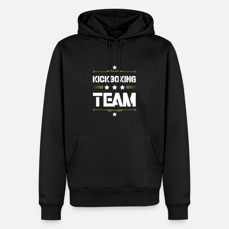 Équipe de kickboxing - Sweat à capuche Premium bio Homme - noir