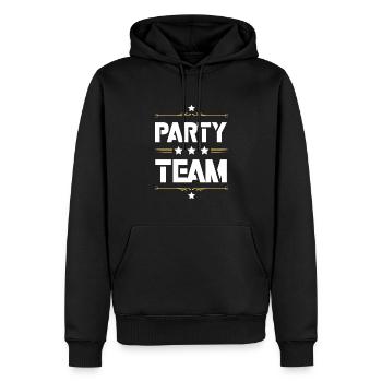 Équipe du parti - Sweat à capuche Premium bio Homme - noir - Devant - Nico (187cm)