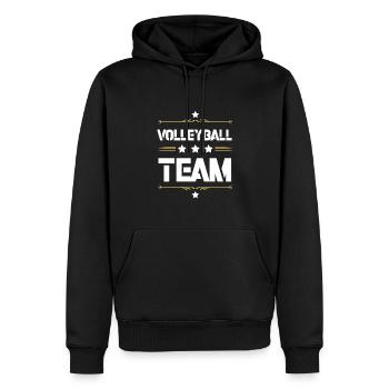 Équipe de volley-ball - Sweat à capuche Premium bio Homme - noir - Devant - Nico (187cm)