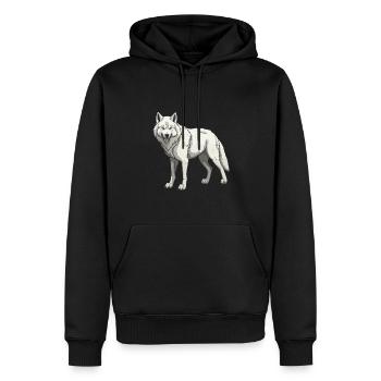 Animal loup - Sweat à capuche Premium bio Homme - noir - Devant - Nico (187cm)