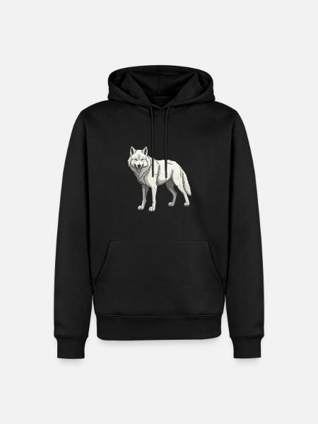Wolf Animal - Men’s Premium Organic Hoodie - black