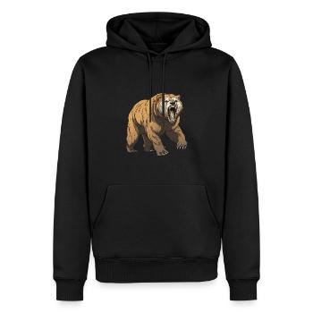 Bear Animal - Men’s Premium Organic Hoodie - black - Front - Nico (187cm)