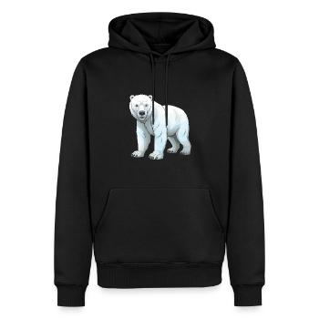 Polar Bear Animal - Men’s Premium Organic Hoodie - black - Front - Nico (187cm)