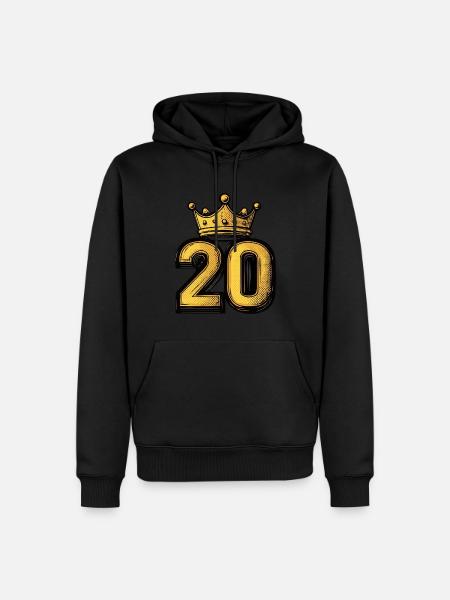 20 Zahl Krone - Männer Premium Bio Hoodie - Schwarz