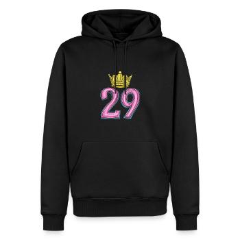 29 Zahl Krone - Männer Premium Bio Hoodie - Schwarz - Vorne - Nico (187cm)