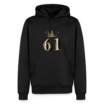 61 Couronne de chiffres - Sweat à capuche Premium bio Homme - noir - Devant - Nico (187cm)