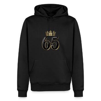 65 Zahl Krone - Männer Premium Bio Hoodie - Schwarz - Vorne - Nico (187cm)