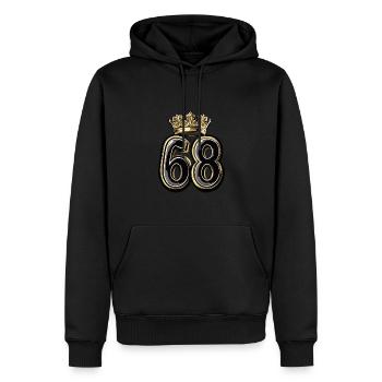68 Zahl Krone - Männer Premium Bio Hoodie - Schwarz - Vorne - Nico (187cm)