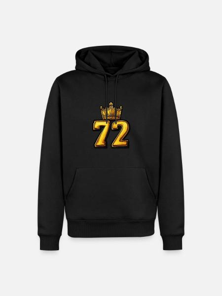 72 Zahl Krone - Männer Premium Bio Hoodie - Schwarz