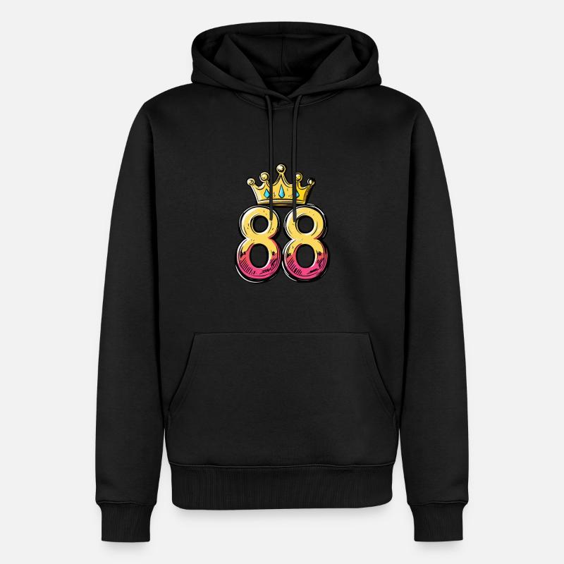 Couronne à 88 chiffres - Sweat à capuche Premium bio Homme - noir