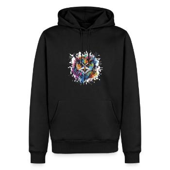 Eule Tier Pop Art Kopf - Männer Premium Bio Hoodie - Schwarz - Vorne - Nico (187cm)