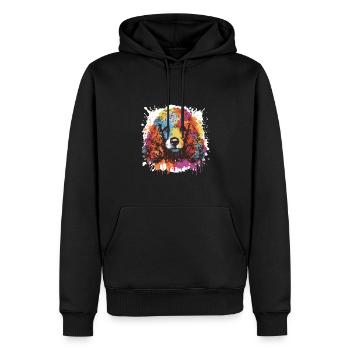 Pudel Hund Tier Pop Art Kopf - Männer Premium Bio Hoodie - Schwarz - Vorne - Nico (187cm)