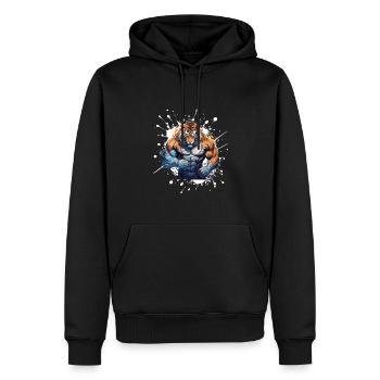 Tiger Muscles Combattant Bête - Sweat à capuche Premium bio Homme - noir - Devant - Nico (187cm)