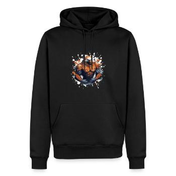 Eagle Muscles Bête de combat - Sweat à capuche Premium bio Homme - noir - Devant - Nico (187cm)