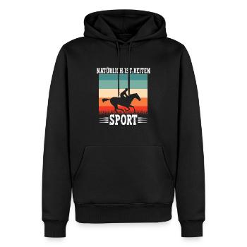 Reitsport Sattel Reiten - Männer Premium Bio Hoodie - Schwarz - Vorne - Nico (187cm)