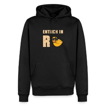 Entlich in Rente Ente - Männer Premium Bio Hoodie - Schwarz - Vorne - Nico (187cm)