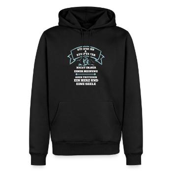Team Stiefsohn Stiefvater Vater Sohn Partnerlook - Männer Premium Bio Hoodie - Schwarz - Vorne - Nico (187cm)