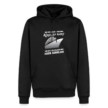 Une vie sans croisière est possible mais inutile - Sweat à capuche Premium bio Homme - noir - Devant - Nico (187cm)