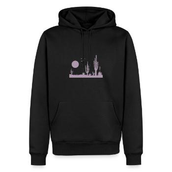 Paysage désertique désertique - Sweat à capuche Premium bio Homme - noir - Devant - Nico (187cm)