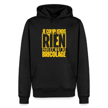 Bricolage humour bricoleur cadeau drôle marrant - Sweat à capuche Premium bio Homme - noir - Devant - Nico (187cm)