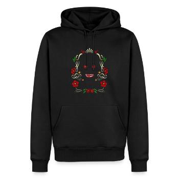 Frühlings-Diva - Männer Premium Bio Hoodie - Schwarz - Vorne - Nico (187cm)