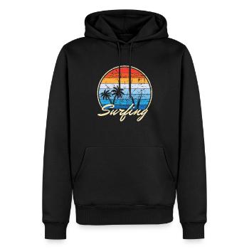Surf Vacances Plage Mer Planche de surf Cadeau mer - Sweat à capuche Premium bio Homme - noir - Devant - Nico (187cm)