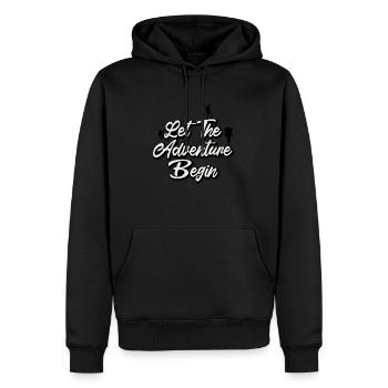 Das Abenteuer wartet auf Sie - Männer Premium Bio Hoodie - Schwarz - Vorne - Nico (187cm)
