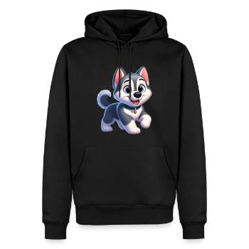 husky 2 - Sweat à capuche Premium bio Homme - noir - Devant - Nico (187cm)