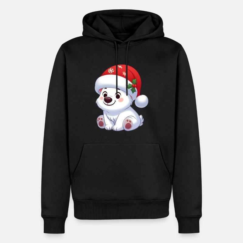 Eisbär 13 - Männer Premium Bio Hoodie - Schwarz
