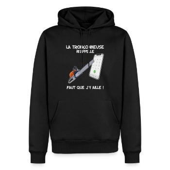 La Tronçonneuse M'Appelle Faut Que J' Y Aille - Sweat à capuche Premium bio Homme - noir - Devant - Nico (187cm)