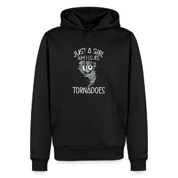 Tornade - Sweat à capuche Premium bio Homme - noir - Devant - Nico (187cm)
