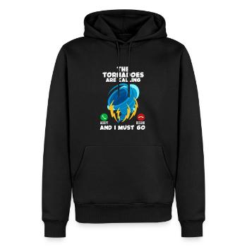 Tornade - Sweat à capuche Premium bio Homme - noir - Devant - Nico (187cm)