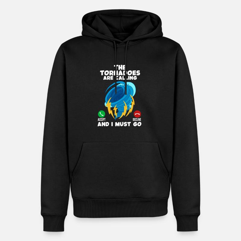 Tornado - Männer Premium Bio Hoodie - Schwarz