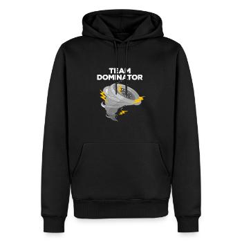Tornade - Sweat à capuche Premium bio Homme - noir - Devant - Nico (187cm)